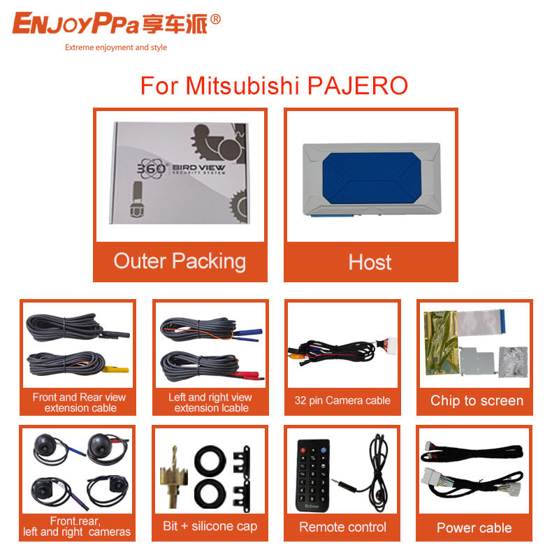 Σύστημα κάμερας οχήματος 1GB LPDDR4 360 για Mitsubishi PAJERO LCD Screen Bird View DVR