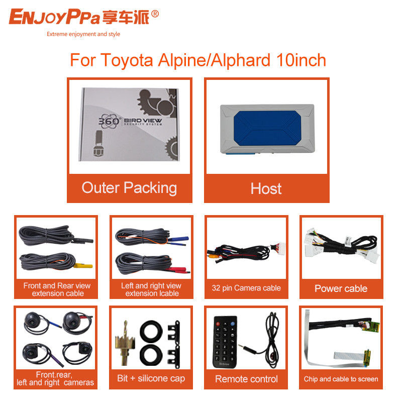 1080P 4 Way Driving Recorder 360 Συστήματα κάμερας αυτοκινήτου για την Toyota ALPHARD